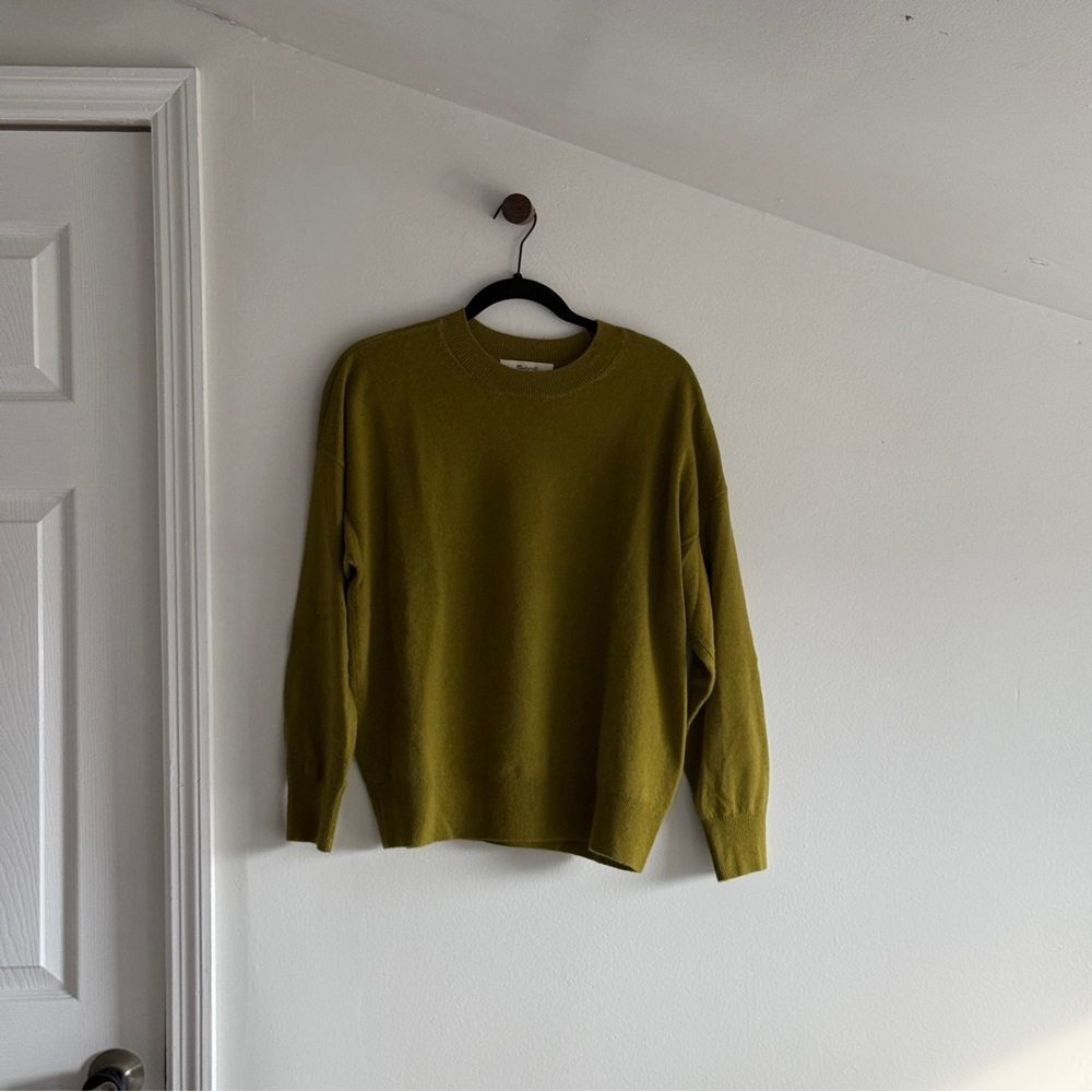 Madewell (Re)sponsible Cashmere Oversized Crewneck Sweater in Heather Pistachio